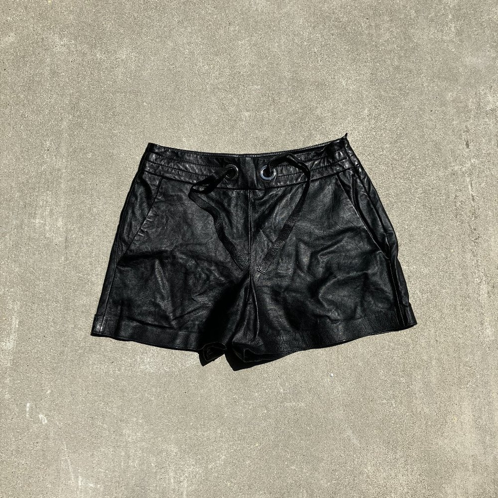 Proenza Schouler Black Faux Leather Shorts